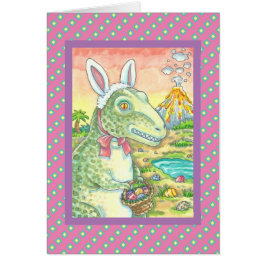 TYRANNOSAURUS T REX EASTER BUNNNNOTE CARTÃO VERSE