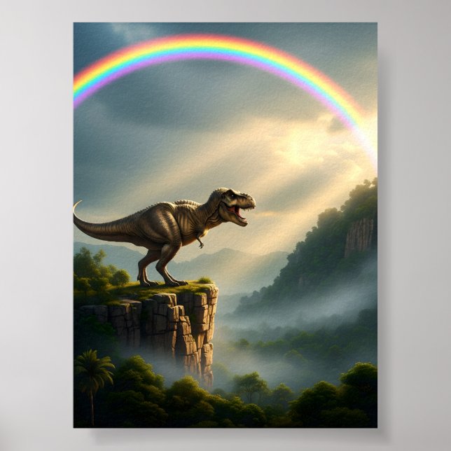 Tyrannosaurus T-Rex Rainbow Poster (Frente)