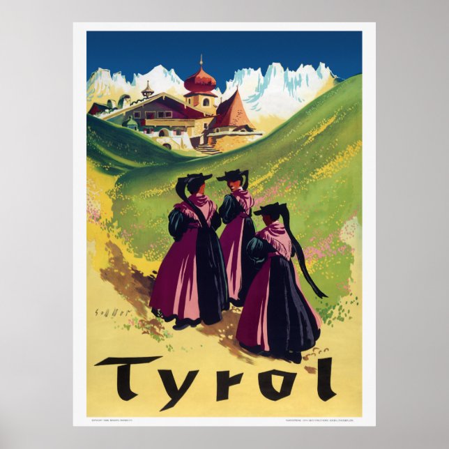 Tyrol Austria Vintage Poster 1947 (Frente)