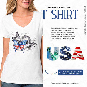 U.A.: Camiseta Patriótica de Borboleta