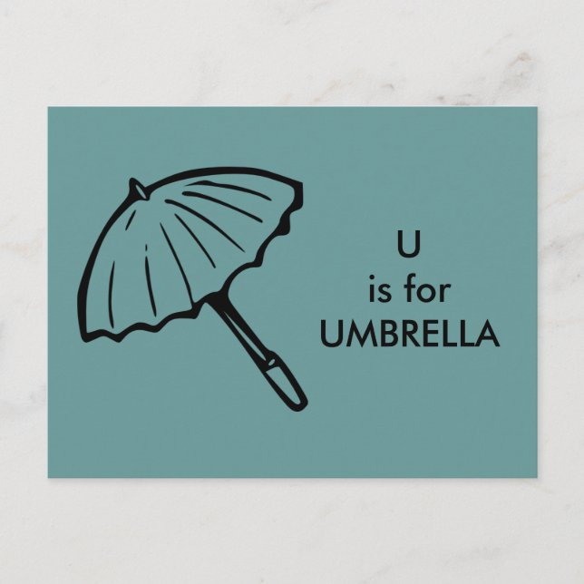 "U" é para o Cartão de emblema do guarda-chuva alf (Frente)