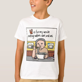U é para Udon, Ube, e Uni Kids T-shirt
