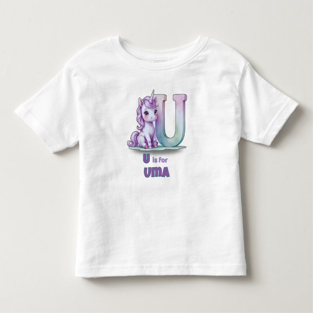 U is for Unicorn – Personalized Toddler T-shirt (Frente)