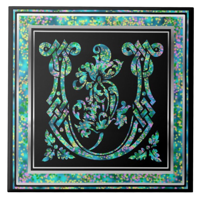 U Monograma - Azulejos cerâmicos "Masselle Blue" (Frente)