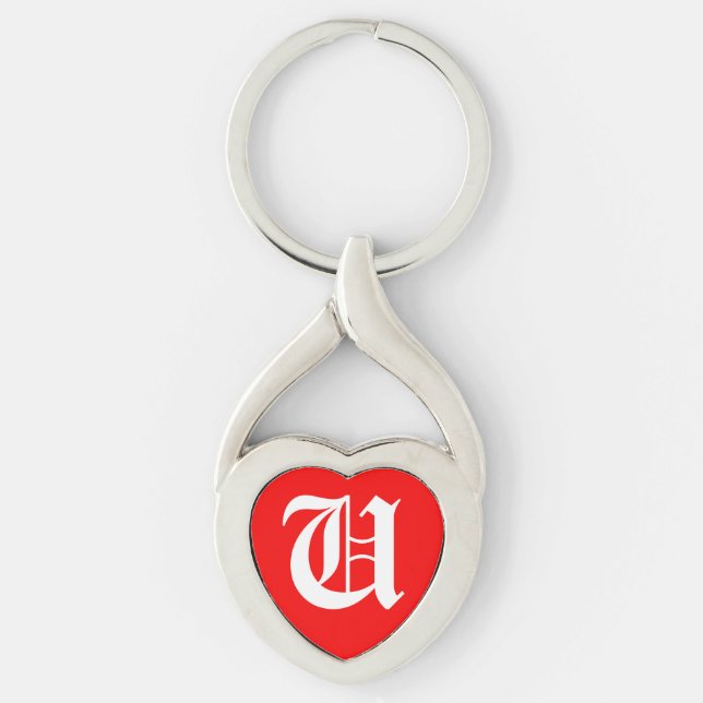 "U" Red Heart Chaveiro (Frente)