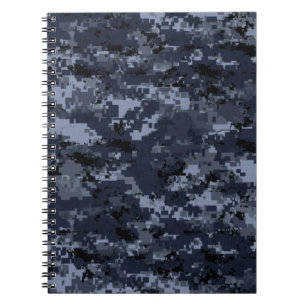 U.S. Caderno espiral da camuflagem azul militar