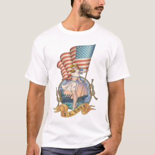 U.S. Camisa retro do marinho