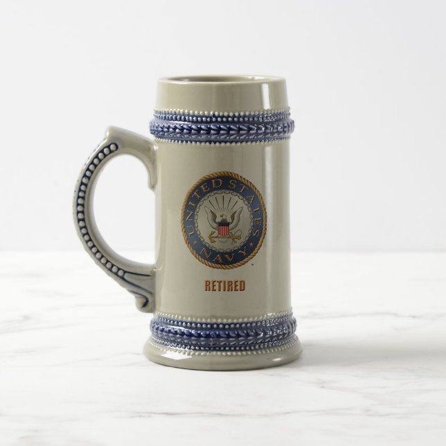 U.S. Caneca de cerveja aposentada marinho (Esquerda)