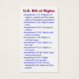U.S. ~ da Declaração de Direitos primeiro ~ de 1