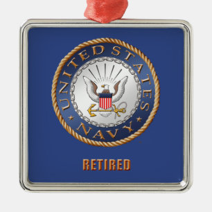 U.S. Ornamento cerâmico aposentado marinho