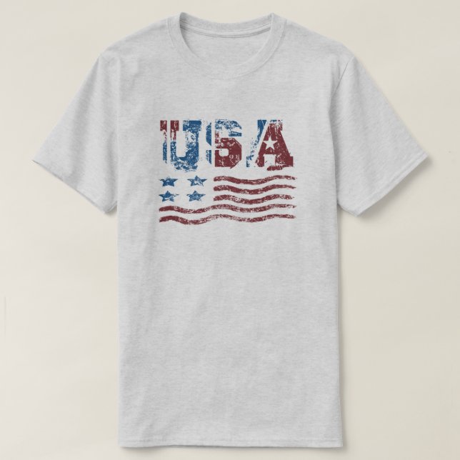 U.S. Patriotic Flag T-Shirt (Frente do Design)