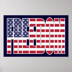 U.S. Poster da bandeira da liberdade (meio)