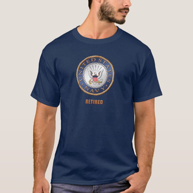 U.S. T-shirt aposentado marinho (Frente)
