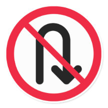 U Transformar Sinal Proibido | Adesivos redondos c