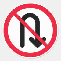 U Transformar Sinal Proibido | Adesivos redondos c