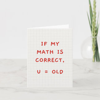 U = Velho Cartão de Aniversário Engraçado