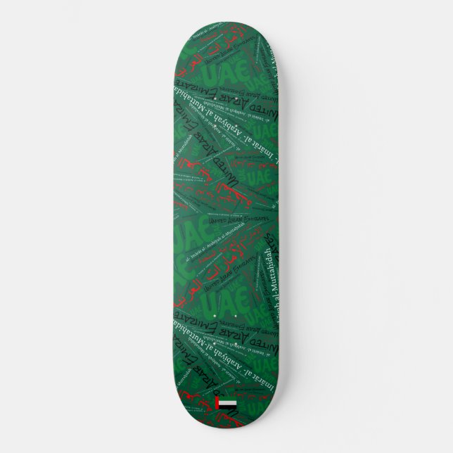 UAE National Pride Wordcloud Skateboard (Frente)