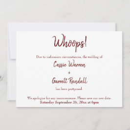 Uau! Burgundy Adiou Anúncio de Casamento