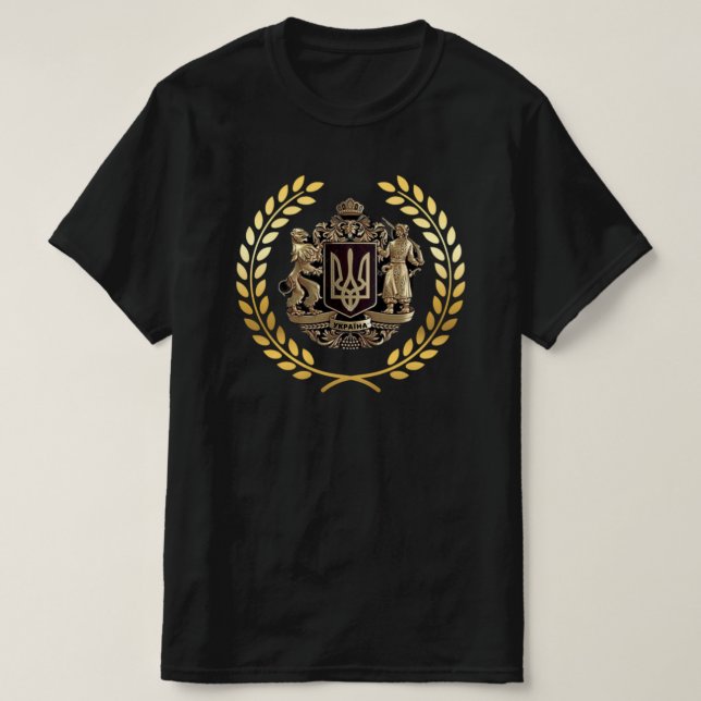 Ucrânia Casaco de Camiseta de Armas (Frente do Design)