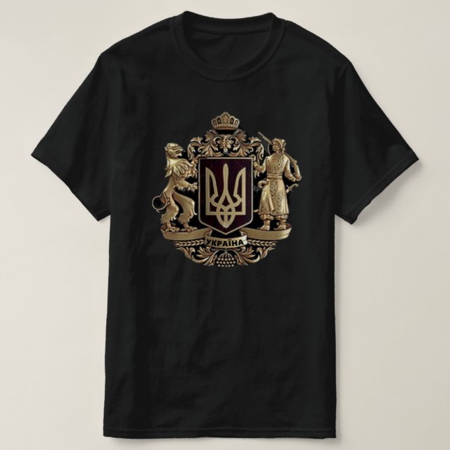 Ucrânia Casaco de Camiseta de Armas (Frente do Design)