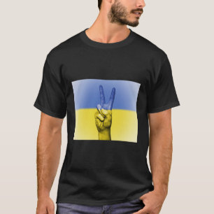 Ucrânia Flag V Hand Peace and Love T-Shirt
