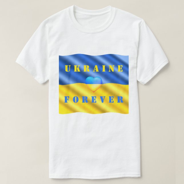 Ucrânia Forever T-Shirt Suporte a Bandeiras Ucrani (Frente do Design)