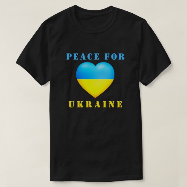 Ucrânia T-Shirt Heart Ucraniano Flag Peace (Frente do Design)