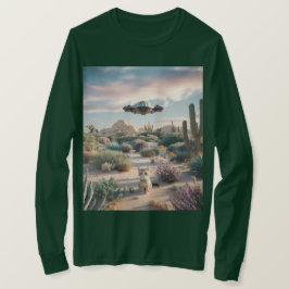 UFO Desert Cactos Flores T-Shirt