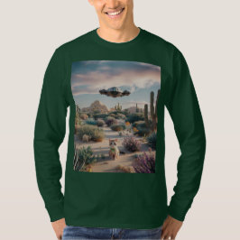 UFO Desert Cactos Flores T-Shirt