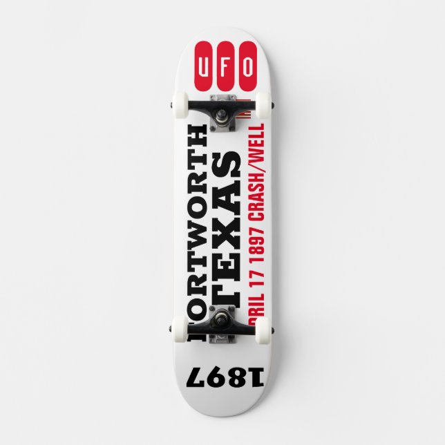 UFO Fort Wort Texas Crash Skateboard (Frente)