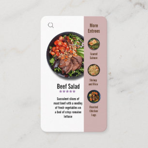 ui formato qr code cartão de visita do restaurante