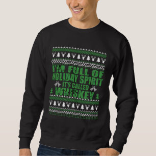 Uísque é meu espírito engraçado suéter de natal fe