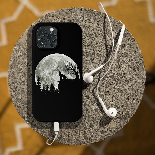 Uivo de Lobo na Lua de Halloween da Montanha (Criador carregado)