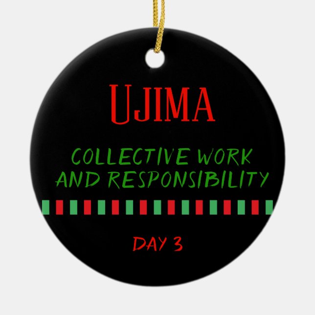 Ujima - Dia 3 de Kwanzaa| Ornamento (Frente)