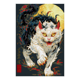 Ukiyo-e Cat   Impressão de Arte Japonês