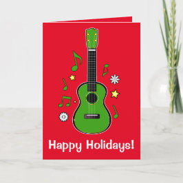 Ukulele do feriado com notas e estrelas