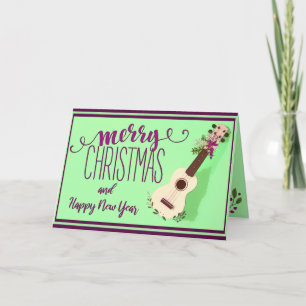 Ukulele Feliz Natal e Cartão de Feliz ano novo