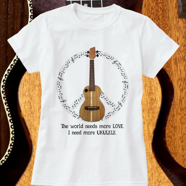 Ukulele Sinal de Paz Mundo Precisa De Camisa De Am (Criador carregado)