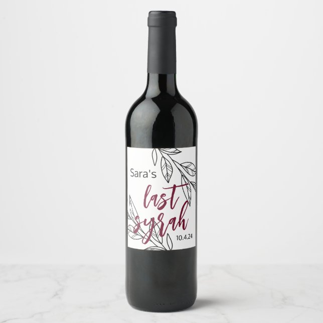 Última Etiqueta de Garrafa Syrah I (Frente)