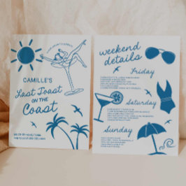 Último Convite Bachelorette Bash Desenhado Em Brin