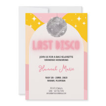 Último Convite de Bachelorette de Disco