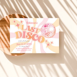 Último Convite De Bachelorette De Disco Rosa