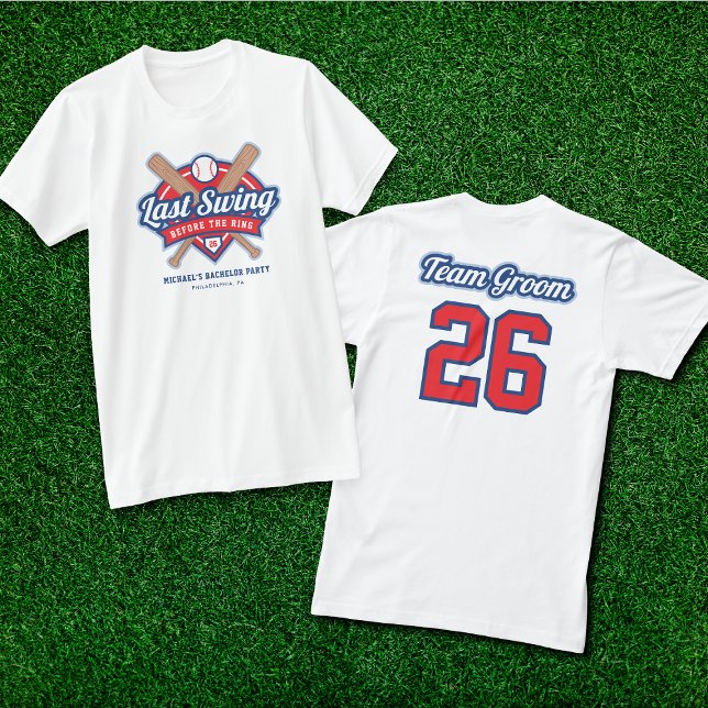 Último T-Shirt do Grupo de Solteiros de Baseball e (Criador carregado)