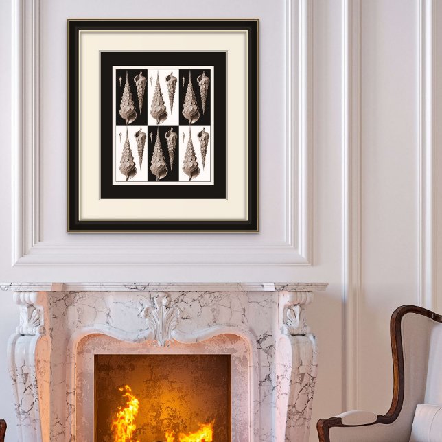 Ultra Elegante Vintage Art Deco Sea Shell Poster (Frame not included.)