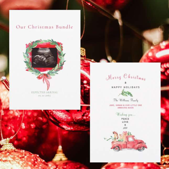 Ultrassom Watercolor Truck Christmas Boy (Criador carregado)