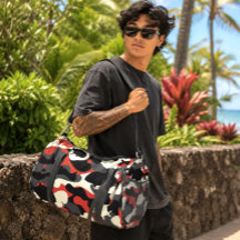 Ulua Papio Camo Vermelho Preto Havaiano