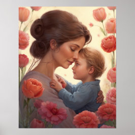 Um abraço de mãe - Poster de mãe e filho