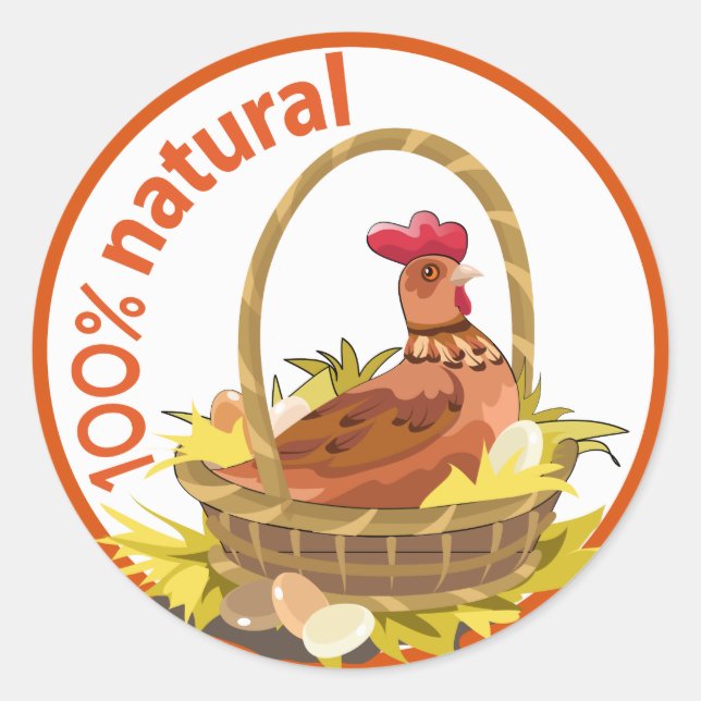 Um adesivo "100% natural!" engraçado. (Frente)
