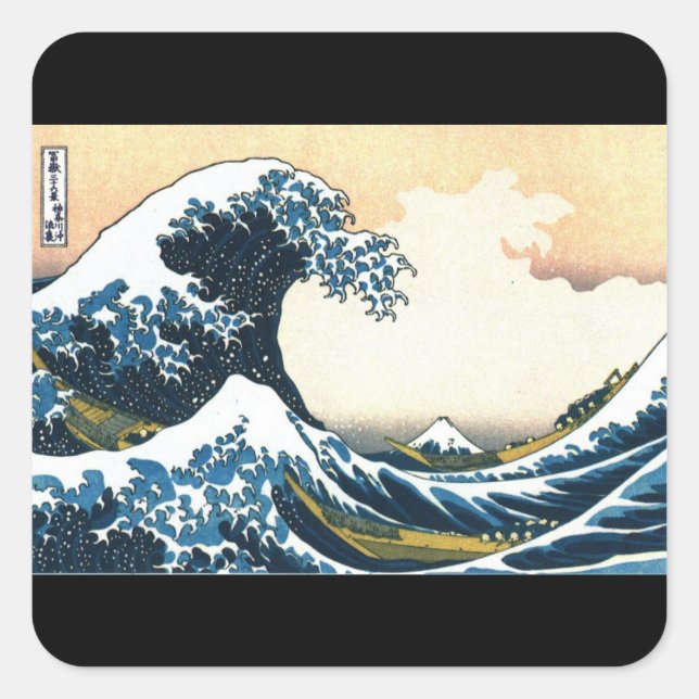 Um adesivo de arte, Hokusai, a onda do Excelente (Frente)