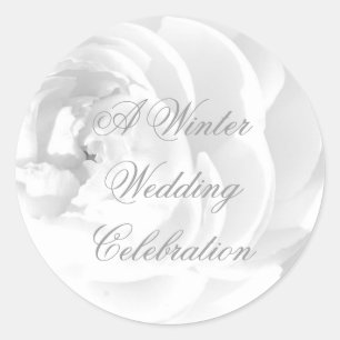 Um adesivo de celebração de Casamento no inverno